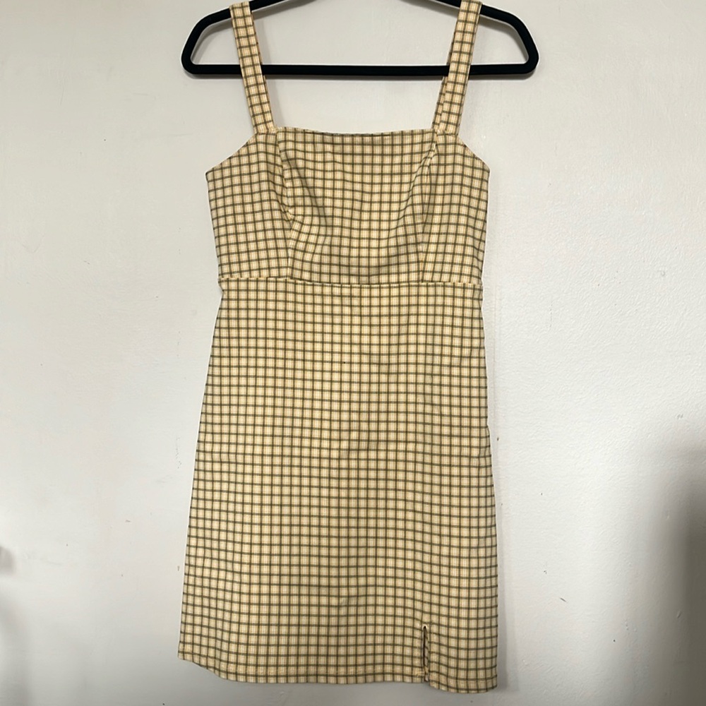 Hollister 90s Yellow Plaid Dress - Size S
